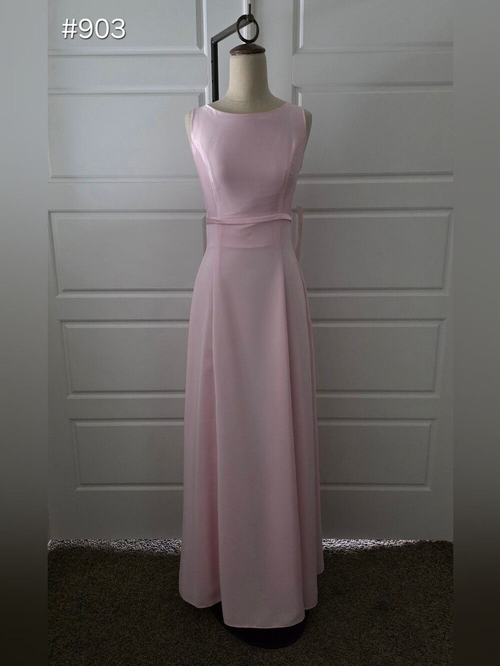 Simple Sleeveless Pink Maxi Formal Dress